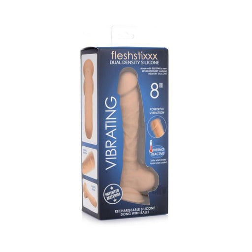 Fleshstixxx Vibrating Rechargeable Dong 8 In. Tan | SexToy.com
