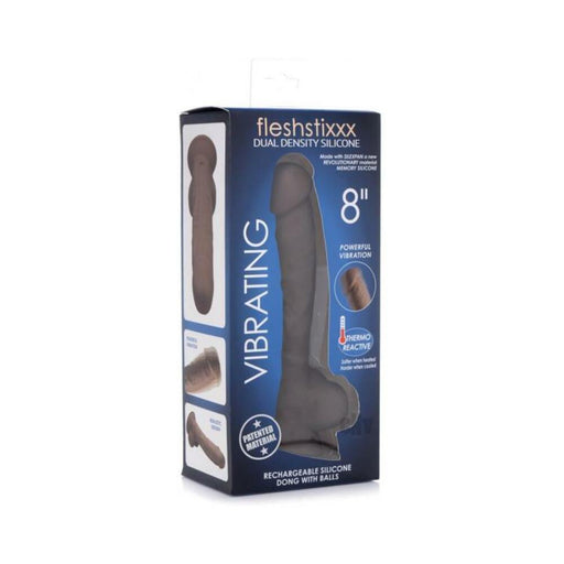 Fleshstixxx Vibrating Rechargeable Dong 8 In. Brown | SexToy.com