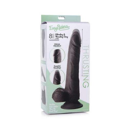 Easy Riders 8 Thrusting Dildo With Balls Dark | SexToy.com