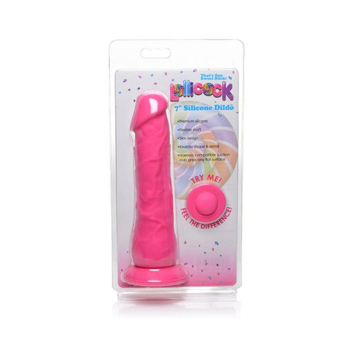 Lollicock Silicone Dildo Without Balls 7 In. Cherry | SexToy.com