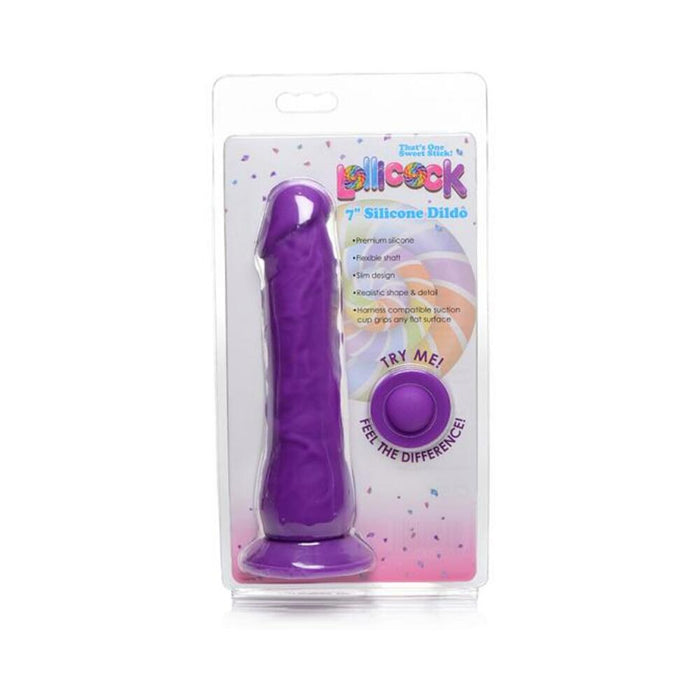 Lollicock Silicone Dildo Without Balls 7 In. Grape | SexToy.com