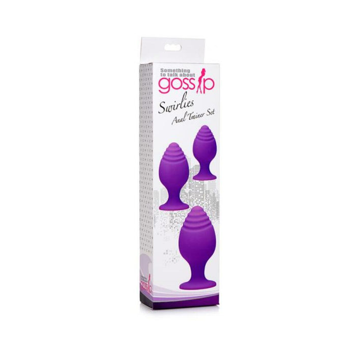 Gossip Swirlies Anal Plug Trio Set Silicone Violet | SexToy.com