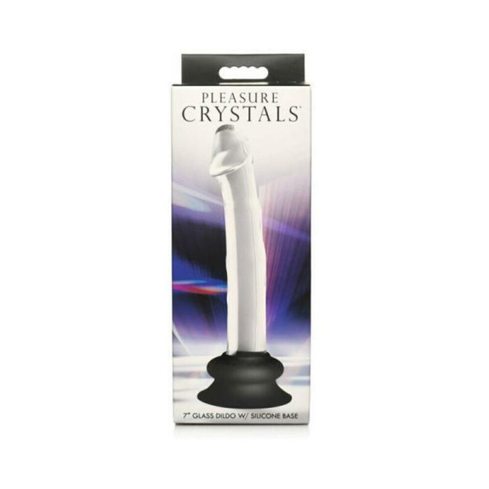 Pleasure Crystals 7 In. Glass Dildo With Silicone Base