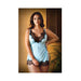 Curve Elise Lace Trimmed Chemise With Matching G-string 3x/4x Powder Blue | SexToy.com