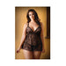Curve Elena Lace Babydoll With Criss Cross Back Detail And Matching Panty 3x/4x Black | SexToy.com