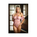 Tease Annabelle Halter Tie Stretch Lace Bodysuit With Snap Crotch Closure L/xl Rose Pink | SexToy.com