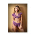 Tease Kate Lace Tie Front Crop Top With Matching Tap Panty L/xl Amethyst | SexToy.com