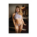 Tease Venus Halter Cutout Lace Bra With Underwire And Matching Gartered Panty L/xl Lilac Mist | SexToy.com