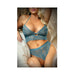 Vixen Teal Me About It Scalloped Lace Bralette With Matching Panty Os Teal | SexToy.com