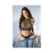 Vibes Icy Girl Metallic Fishnet Halter Top & Matching Panty L/xl Black | SexToy.com