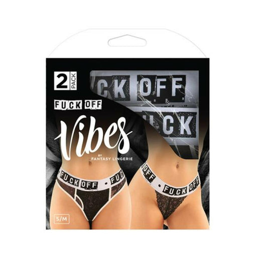 Vibes Fuck Off Buddy Pack 2 Pc. Lace Boyfriend Brief & Lace Thong S/m Black/white | SexToy.com