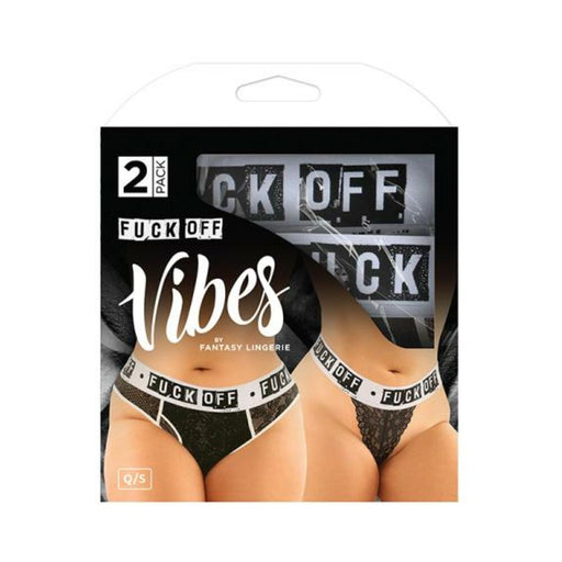 Vibes Fuck Off Buddy Pack 2 Pc. Lace Boyfriend Brief & Lace Thong Qs Black/white | SexToy.com