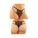 Vibes Fuck Off Buddy Pack 2 Pc. Cutout Lace Panty & Caged Thong Qs Black | SexToy.com