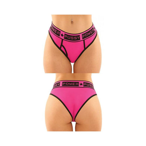 Vibes Pussy Power Buddy Pack 2 Pc. Micro Boyfriend Brief & Lace Thong L/xl Black/pink | SexToy.com