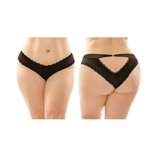Dahlia Cheeky Hipster Panty With Lace Trim And Keyhole Cutout 6-pack Q/s Black | SexToy.com