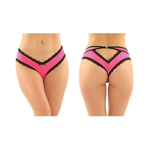 Dahlia Cheeky Hipster Panty With Lace Trim And Keyhole Cutout 6-pack L/xl Pink | SexToy.com