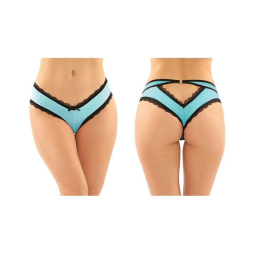 Dahlia Cheeky Hipster Panty With Lace Trim And Keyhole Cutout 6-pack S/m Turquoise | SexToy.com