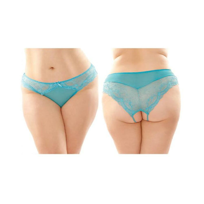 Cassia Crotchless Lace And Mesh Panty 6-pack Q/s Turquoise | SexToy.com