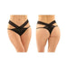 Daphne Microfiber Brazilian-cut Panty With Criss-cross Lace Waistband 6-pack S/m Black | SexToy.com