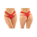 Daphne Microfiber Brazilian-cut Panty With Criss-cross Lace Waistband 6-pack S/m Red | SexToy.com