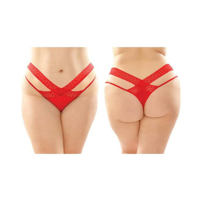 Daphne Microfiber Brazilian-cut Panty With Criss-cross Lace Waistband 6-pack Q/s Red | SexToy.com