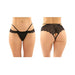 Posey Strappy Lace And Microfiber Crotchless Panty 6-pack S/m Black | SexToy.com