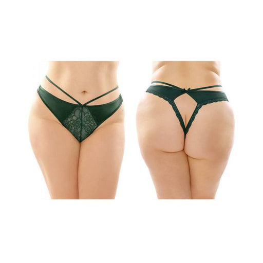 Kalina Strappy Microfiber And Lace Thong With Back Cutout 6-pack Q/s Green | SexToy.com