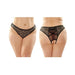 Daisy Crotchless Lace And Mesh Panty With Criss-cross Panel Back 6-pack Q/s Black | SexToy.com