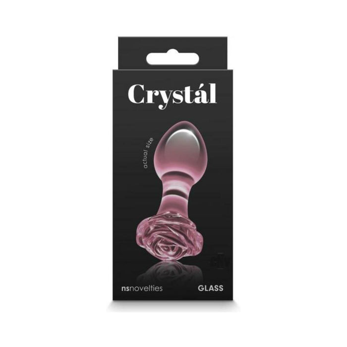 Crystal Rose Glass Anal Plug Pink | SexToy.com