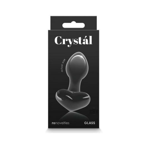 Crystal Heart Glass Anal Plug Black | SexToy.com