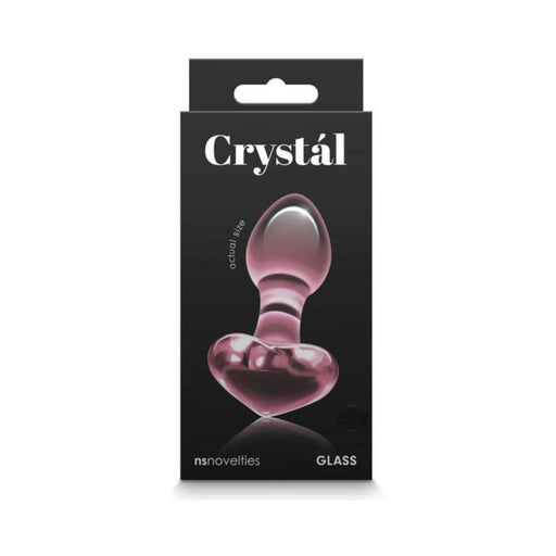 Crystal Heart Glass Anal Plug Pink | SexToy.com