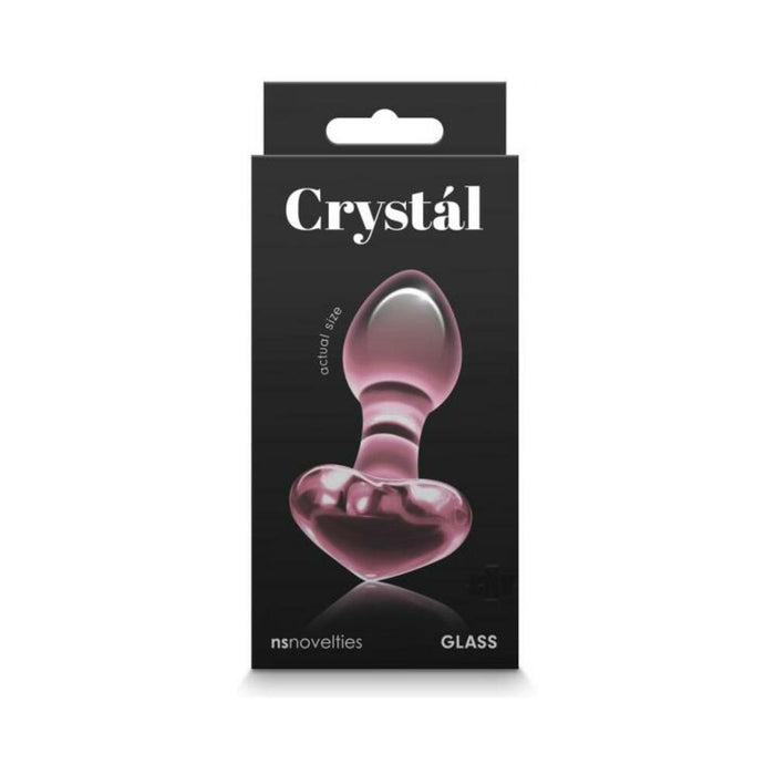 Crystal Heart Glass Anal Plug Pink | SexToy.com