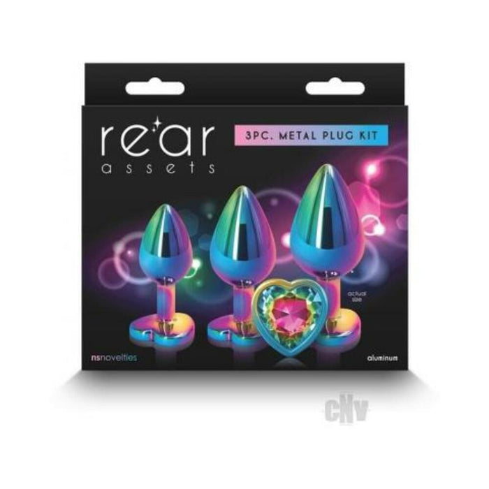 Rear Assets 3-piece Trainer Kit Multicolor Rainbow Heart | SexToy.com