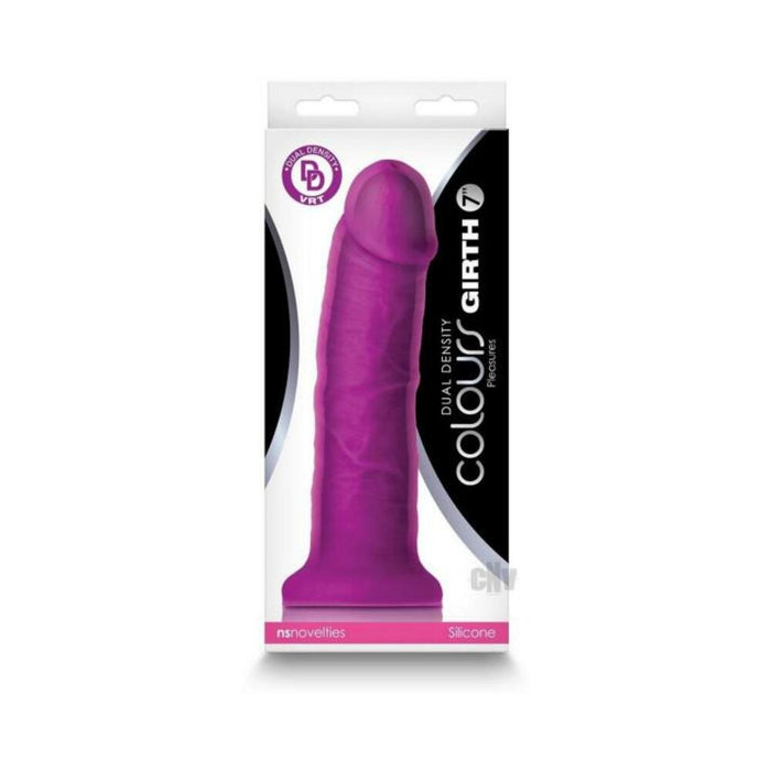 Colours Dual Density Girth 7 In. Dildo Purple