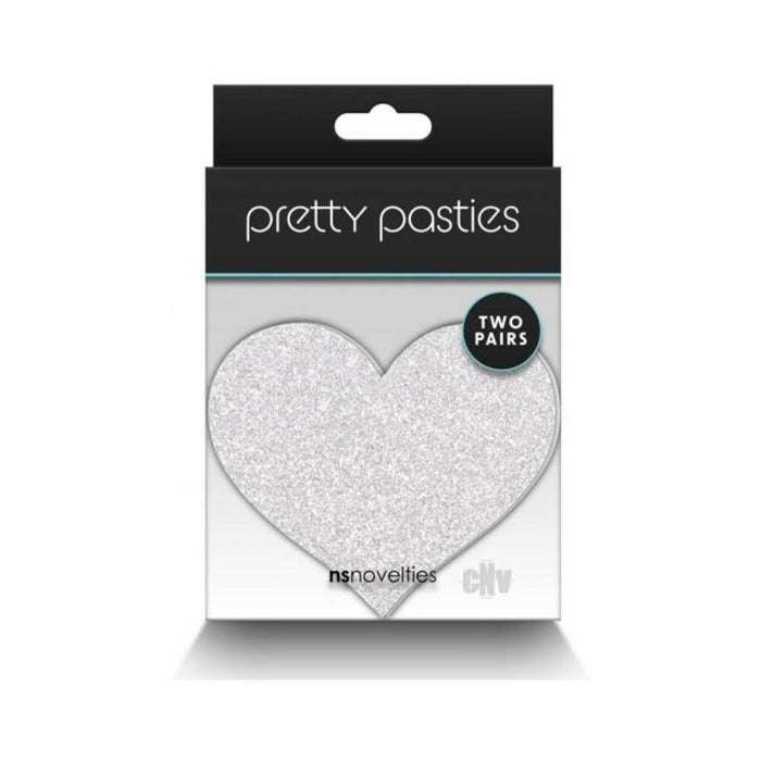 Pretty Pasties Glitter Hearts Red/silver 2 Pair