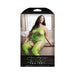 Sheer Cosmic Love Strappy Geometric Gartered Bodystocking Neon Green Queen | SexToy.com
