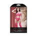 Sheer Afterglow Cutout Teddy With Attached Footless Stockings Berry Pink O/s | SexToy.com