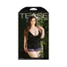 Tease Adrienne Side-cinched Microfiber Chemise With Floral Lace Trim & G-string Panty Black 1x/2x | SexToy.com
