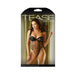 Tease Stevie Floral Embroidered Mesh Bodysuit With Adjustable Shoulder Ties And Snap Closure Black L | SexToy.com