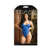 Tease Abby Bodysuit With Structured Elastic Detail, Thong-cut Back And Snap Closure Cobalt Blue S/m | SexToy.com