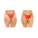 Calla Crotchless Lace Pearl Panty Red S/m | SexToy.com