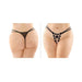 Aster Crotchless Strappy Flower Pearl Thong Black Queen | SexToy.com