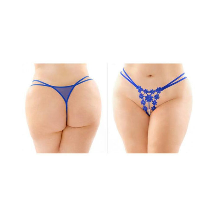 Aster Crotchless Strappy Flower Pearl Thong Queen | SexToy.com