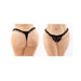 Flora Ruffled Lace Crotchless Pearl Thong Black Queen | SexToy.com