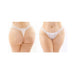 Flora Ruffled Lace Crotchless Pearl Thong White Queen | SexToy.com