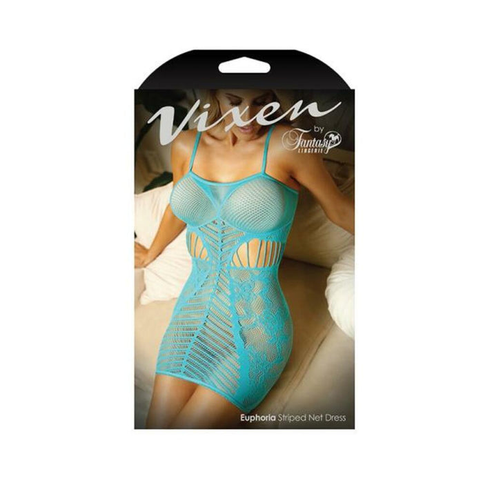 Vixen Euphoria Striped Net Dress Blue L/xl