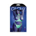 Glow Double Take Strappy Harness Open-shelf Bra & Cage Thong Neon Lemon Qs | SexToy.com