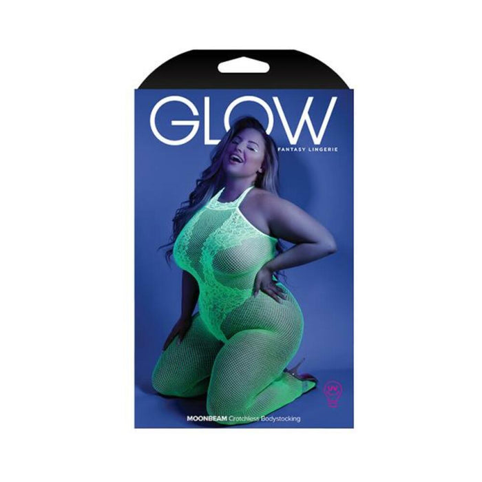 Glow Moonbeam Crotchless Bodystocking Green Qs | SexToy.com