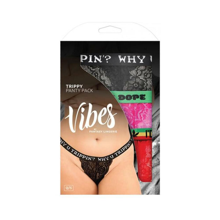 Vibes Trippy 3 Pack Thongs Assorted Colors Qn