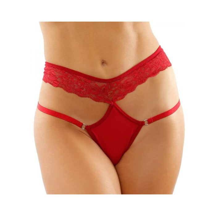 Ren Microfiber Panty With Double-strap Waistband Red L/xl